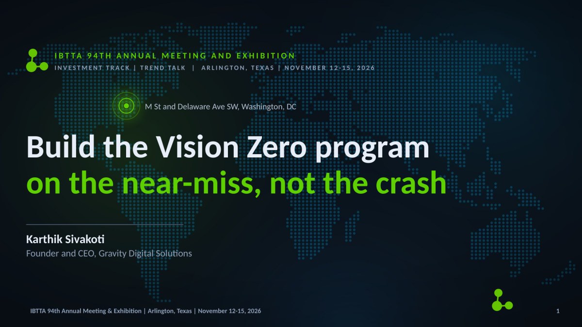 Title slide of the Trend Talk Build the Vision Zero program on the near-miss, not the crash